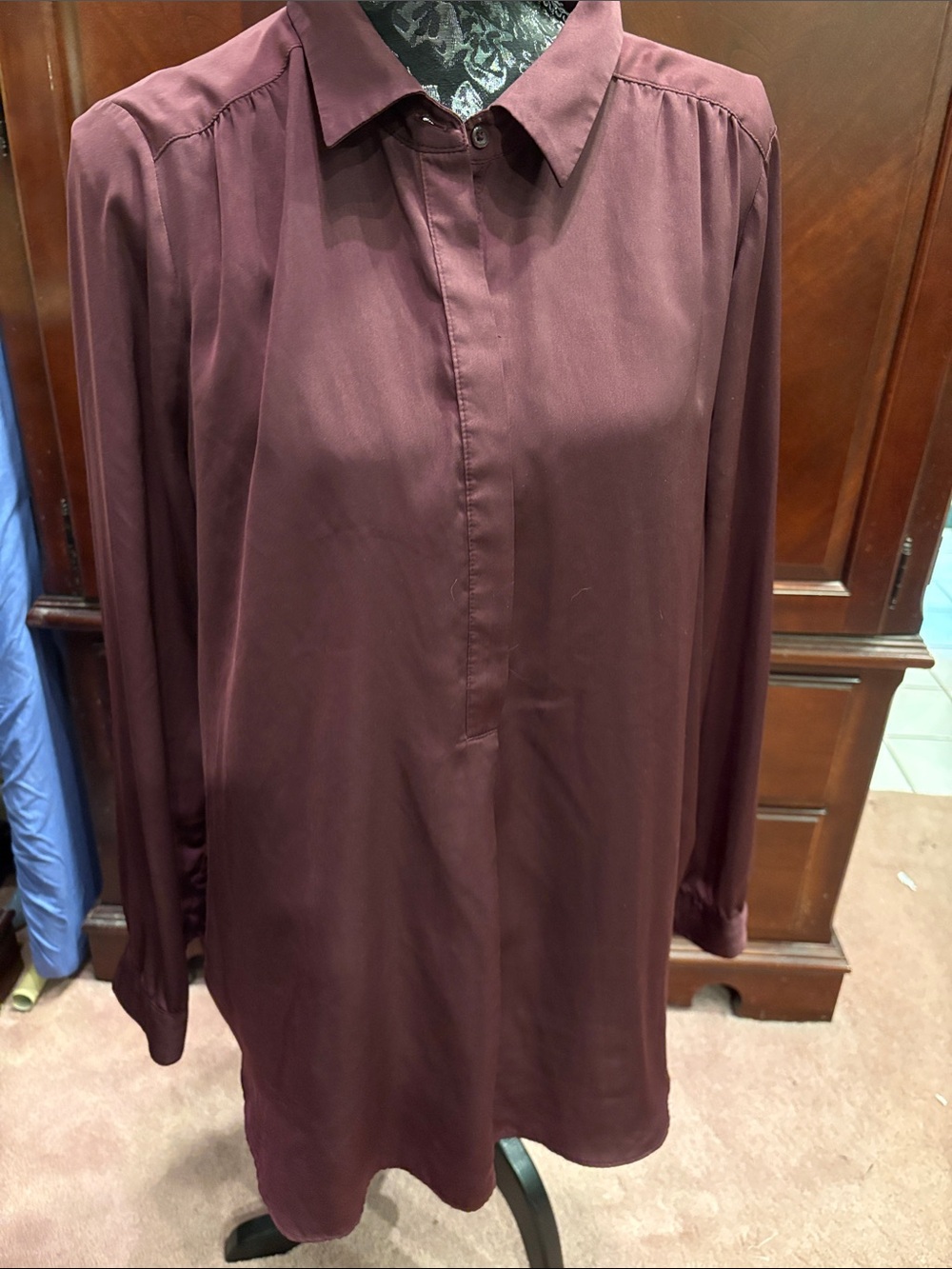 Apt. 9 Plum Long Sleeve Tunic Blouse